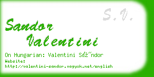 sandor valentini business card